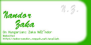 nandor zaka business card